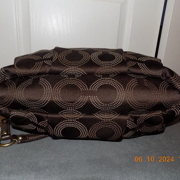 Coach Brown Madison Dotted Op Art Large 2 Way Carryall - Picture 4 of 5